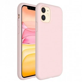 Husa protectie iPhone 11, ultra slim, silicon Dusty Roz, interior din microfibra, protectie camera, protectie ecran