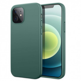 Husa protectie iPhone 12/12 Pro, ultra slim, silicon Verde, interior din microfibra