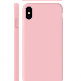 husa iphone X Max din silicon si catifea roz