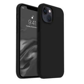 Husa protectie pentru iPhone 15, slim, silicon Negru cu interior din microfibra, protectie camera, protectie ecran, ISAG