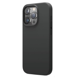 Husa protectie pentru iPhone 16 Pro, slim, silicon Negru cu interior din microfibra, protectie camera, protectie ecran, ISAG