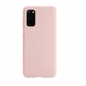 Husa protectie Samsung A02S, ultra slim, silicon Roz Pal, cu interior de catifea, protectie camera