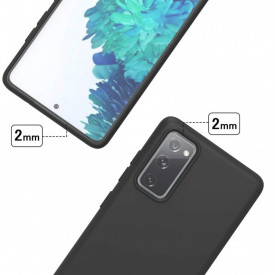 Husa protectie Samsung Galaxy S20 FE, ultra slim, silicon Negru, cu interior de catifea, protectie camera - Img 2