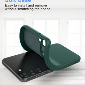 husa silicon si catifea samsung s23 plus verde planetphone