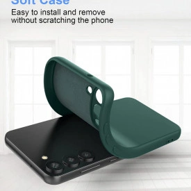 husa silicon si catifea samsung s23 plus verde planetphone