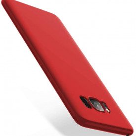 Husa protectie Samsung Galaxy S8, ultra slim, silicon Rosu, cu interior de catifea, protectie camera - Img 2