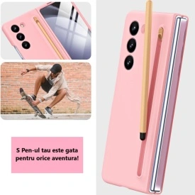 husa samsung z fold 6 cu s pen roz planetphone