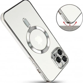husa iphone 15 pro max magsafe transparenta margini argnitii planetphone