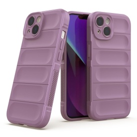 Husa protectie Wave style, compatibila cu iPhone 14, antisoc, silicon Mov, interior din microfibra, anti-alunecare, protectie camera, protectie ecran - Img 2