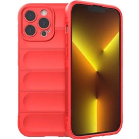 Husa protectie Wave style, compatibila cu iPhone 15 Pro Max, antisoc, silicon Rosu, interior din microfibra, anti-alunecare, protectie camera, protectie ecran