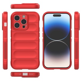 Husa protectie Wave style, compatibila cu iPhone 16 Pro Max, antisoc, silicon Rosu, interior din microfibra, anti-alunecare, protectie camera, protectie ecran - Img 3