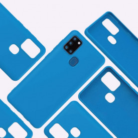 Husa Samsung Galaxy A21s, ultra slim, silicon Albastru, cu interior de catifea, protectie camera - Img 6