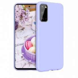 Husa Samsung Galaxy A51, ultra slim, silicon Mov Deschis, cu interior de catifea, protectie camera