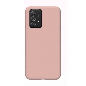 Husa Samsung Galaxy A52, ultra slim silicon si microfibra, Roz Pal