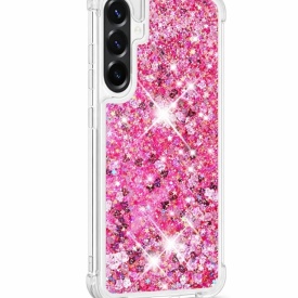 Husa Samsung Galaxy A57 cu Apa si Sclipici Lichid Roz - Protectie Camera