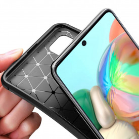 husa samsung galaxy a71 carbon din silicon autofocus planetphone