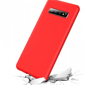 Husa Samsung Galaxy S10, ultra slim silicon si microfibra, Rosu - Img 5