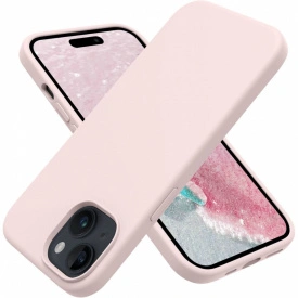 husa iphone 15 roz palsilicon si catifea planetphone