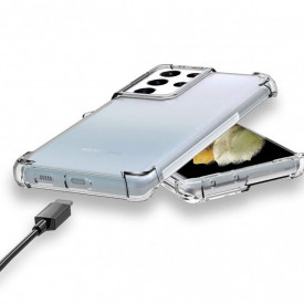 HUSA SILICON TRANSPARENT antisoc colturi SAMSUNG S21 ULTRA  PLANETPHONE 