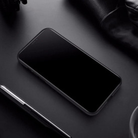 husa iphone 12 carbon silicon negru planetphone