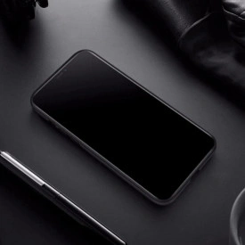 husa iphone 12 carbon silicon negru planetphone