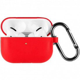 Husa suport cutiuta casti compatibila cu Apple Airpods Pro, silicon Rosu, 2 piese