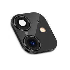 Protectie camera spate tempered glass si metal pentru iPhone XR, care il transforma in iPhone 11, fake camera, Negru, PlanetPhone