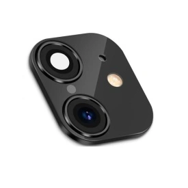 Protectie camera spate tempered glass si metal pentru iPhone XR, care il transforma in iPhone 11, fake camera, Negru, PlanetPhone