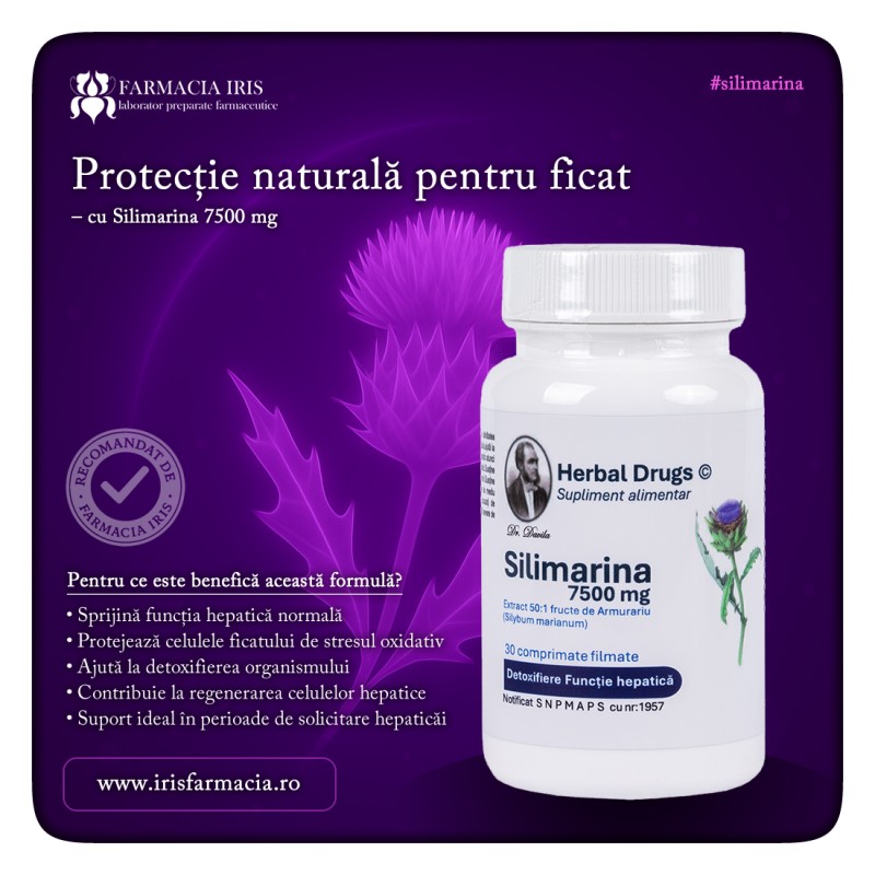 Beneficiile Silimarinei 7500 mg: Recomandările Farmaciei Iris pentru Sănătatea Ficatului Tău!
