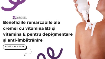 Crema cu vitamina B3 și vitamina E pentru depigmentare și anti-îmbătrânire