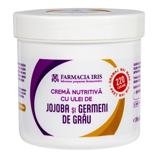 Cremă cu ulei de jojoba și ulei de germeni de grâu,gramaj mai mare-preț mai mic 220gr/250ml