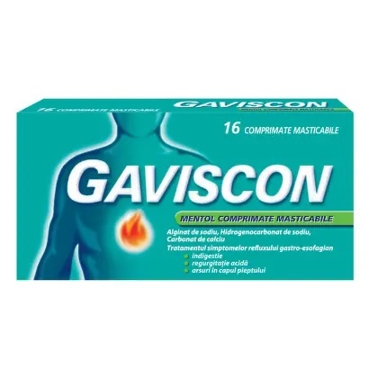 Gaviscon Mentol, 12 comprimate masticabile, Reckitt Benckiser Healthcare