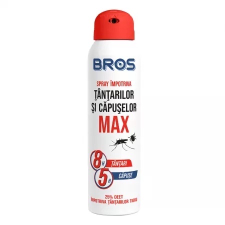 Spray impotriva tantarilor si capuselor Max, 90 ml, Bros