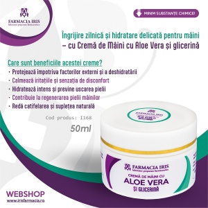 Cremă de Mâini cu Aloe Vera și glicerină, 50ml - Img 2