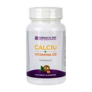 Calciu 450 mg + Vitamina D3,30 comprimate