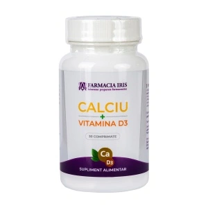 Calciu 450 mg + Vitamina D3,30 comprimate