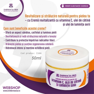 Crema revitalizantă cu vitamina C, ulei de cătină și ulei de luminița serii, 50ml - Img 2