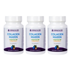 Pachet 3x Colagen marin + Vitamina B3 + Vitamina C x 30 capsule