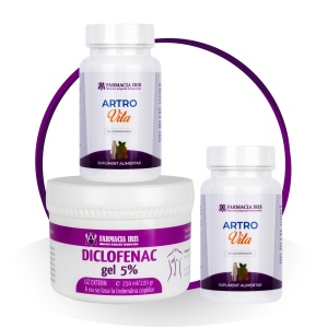 Tratament 2 luni articulații /efect antiinflamator-Pachet Artro Vita & Gel Diclofenac 5%
