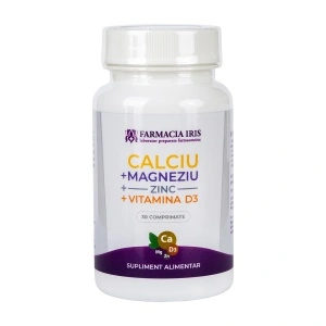 Calciu+Magneziu+Zinc+Vitamina D3, 30 comprimate