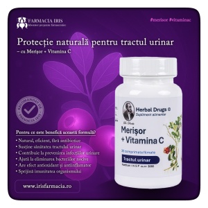 Merișor + Vitamina C, 30 comprimate, Herbal Drugs