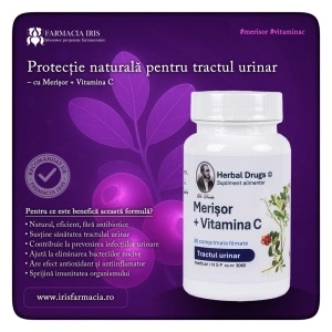 Merișor + Vitamina C, 30 comprimate, Herbal Drugs