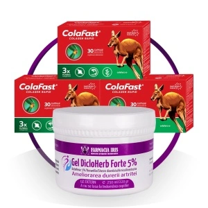 Pachet Gel DicloHerb Forte 5% & ColaFast Colagen Rapid –Tratament 3 luni