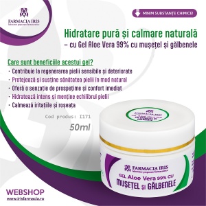 Gel Aloe Vera pur 99% cu extract de mușețel și gălbenele - Img 2