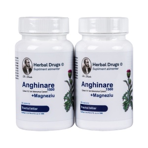 Pachet 2x Anghinare 1500 mg + Magneziu, 30 capsule, Herbal Drugs