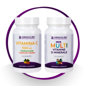 Pachet Iris Multivitamine+Vitamina C 1000 mg