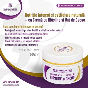 Cremă cu Ulei de măsline și Unt de cacao, 50ml - Img 2