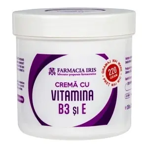 Cremă cu Vitamina B3 și Vitamina E,gramaj mai mare-preț mai mic, 220 gr/250ml