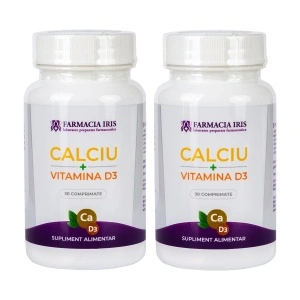 Pachet 2x-Calciu 450 mg + Vitamina D3,30 comprimate