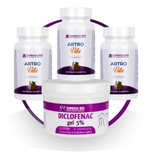 Tratament 3 luni articulații /antiinflamator-Pachet Artro Vita & Gel Diclofenac 5%